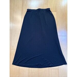 LONG SKIRT Talbots Black Spandex Stretch Elastic Waist Skirt Size L